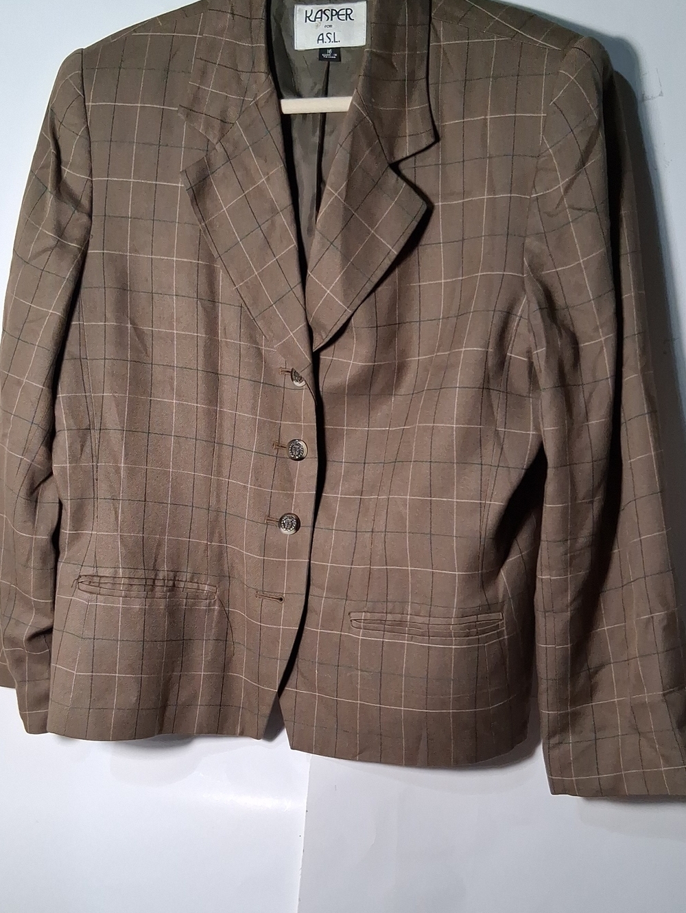 Kasper Men's Taupe Windowpane Sport Coat